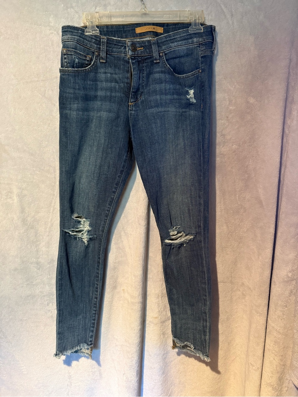 Joe's Jeans Distressed Raw Hem Skinny Jeans Women's Size 28 Blue Denim